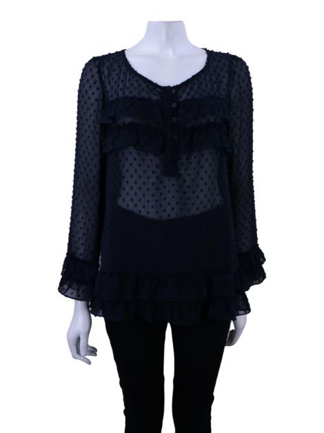 Blusa Costume Transparência Azul