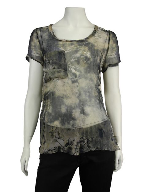 Blusa Cris Barros Seda Estampada