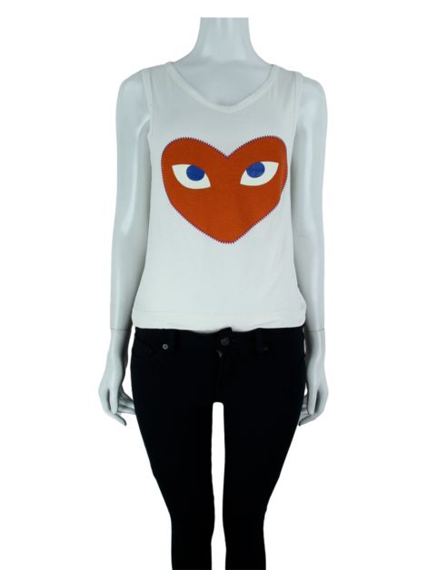 Blusa Jogê Regata Malha Branca Coração