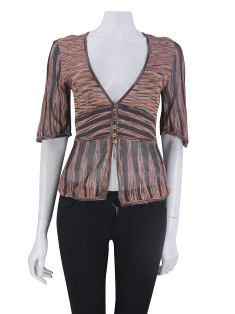 Blusa Karen Millen Malha Bicolor