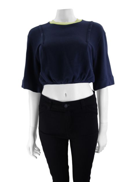 Blusa Le Molleton Cropped Azul Marinho