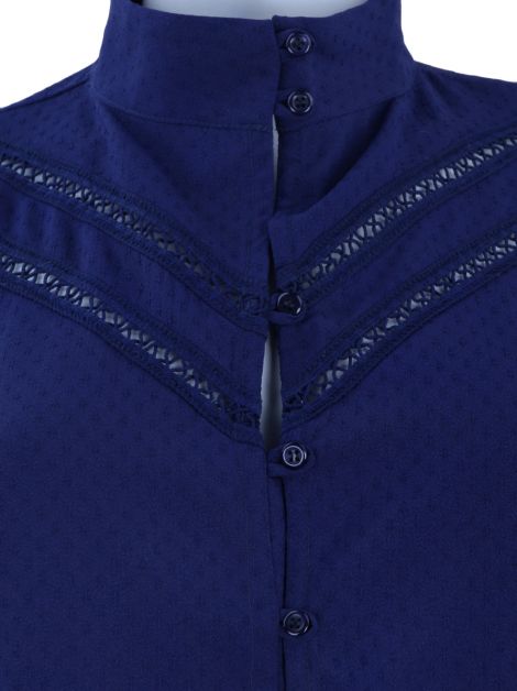 Blusa Resort Couture Tecido Azul
