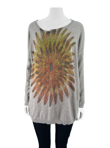 Blusa Sacada Tecido Floral Marrom