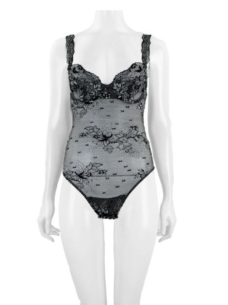 Body La Perla Renda Floral Bicolor