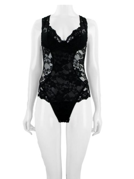 Body La Perla Renda Preta