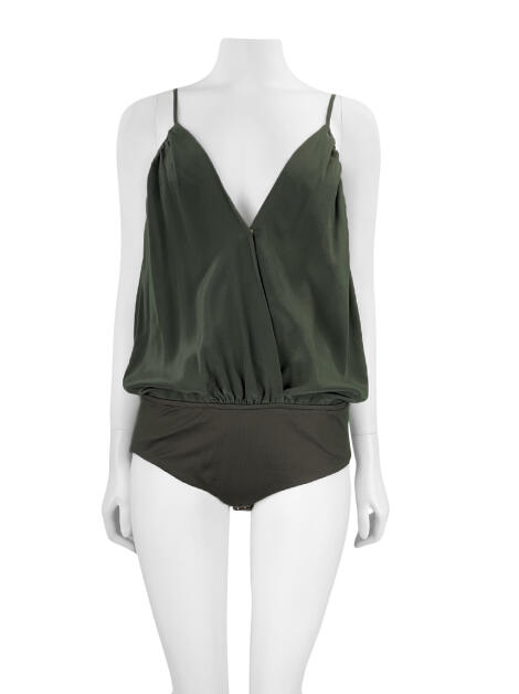 Body Mixed Tecido Verde Militar Original - BHRK1091 | Etiqueta Única