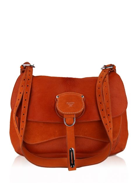 Bolsa Fontana Milano 1915 Wight Medium Saddle Hobo Laranja