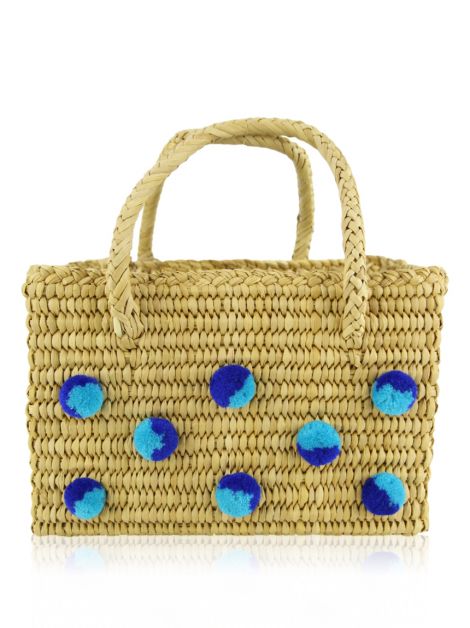 Bolsa Nannacay Pompom Azul