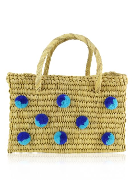 Bolsa Nannacay Pompom Azul