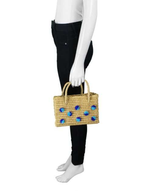 Bolsa Nannacay Pompom Azul