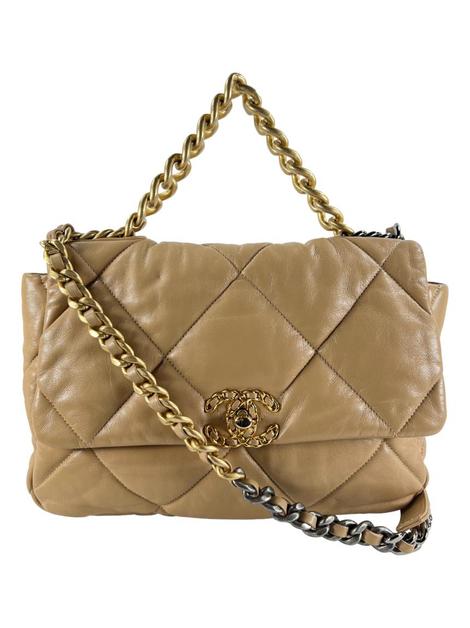 CHANELバッグ Bolsa Tiracolo Chanel 19 Flap Bege - SZ10382 Original | Etiqueta Única