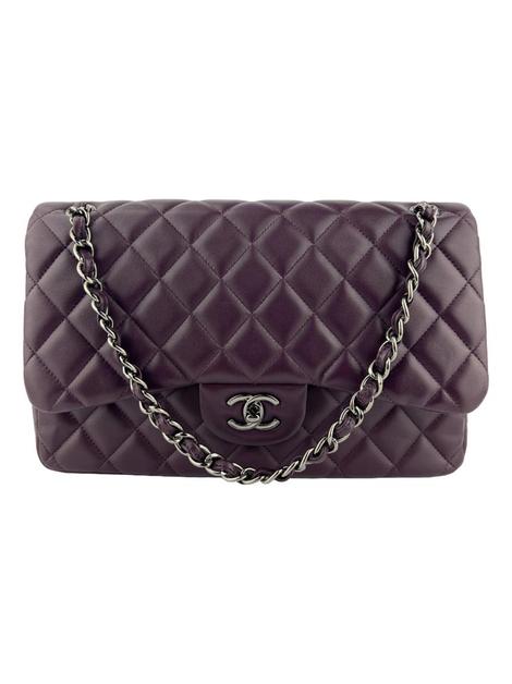 Bolsa Tiracolo Chanel Double Flap Roxa - CGHG25 Original