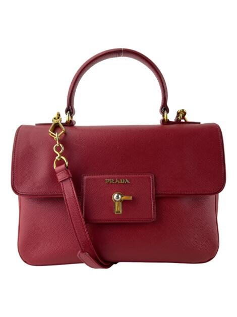Bolsa Tiracolo Prada Spazzolato Gusset Saffiano Vermelho - CDVD40