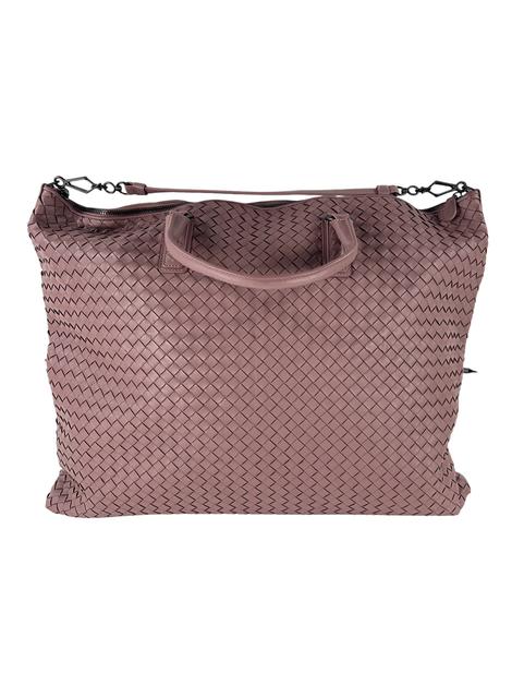 Bolsa Tote Bottega Veneta Convertible Intrecciato Maxi Rose
