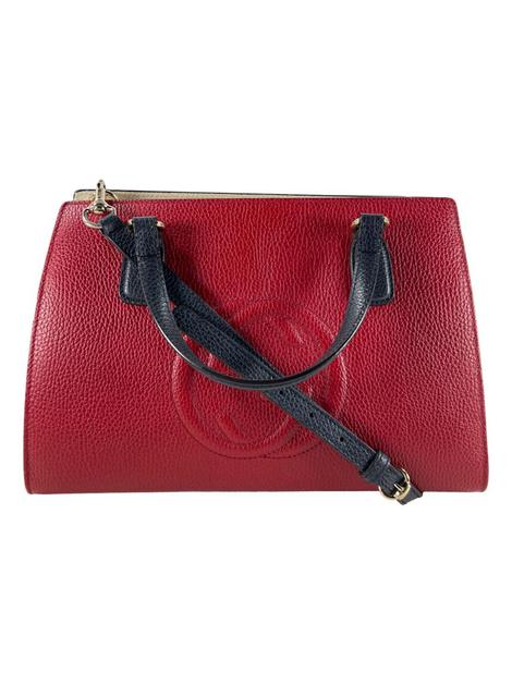 Bolsa Tote Gucci Soho Top Handle Dollar Calfskin Vermelha - CITR18 ...