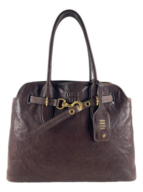Bolsa Tote Miu Miu 2009 Archive Aventure Marrom - GAJ47 Original