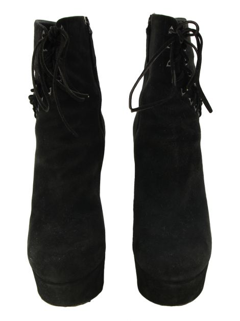 Bota Alaia Lace Up Camurça Preto
