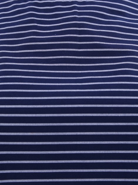 Blusa Sardina Azul Listrada Mangas Curtas Bege
