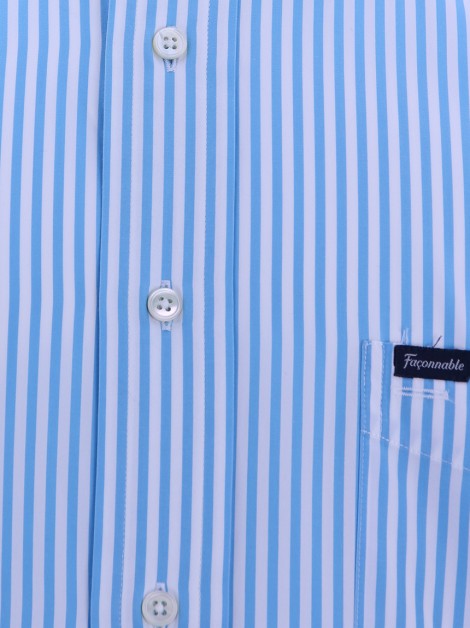 Camisa Façonnable Listras Azul Claro Masculino - 2618