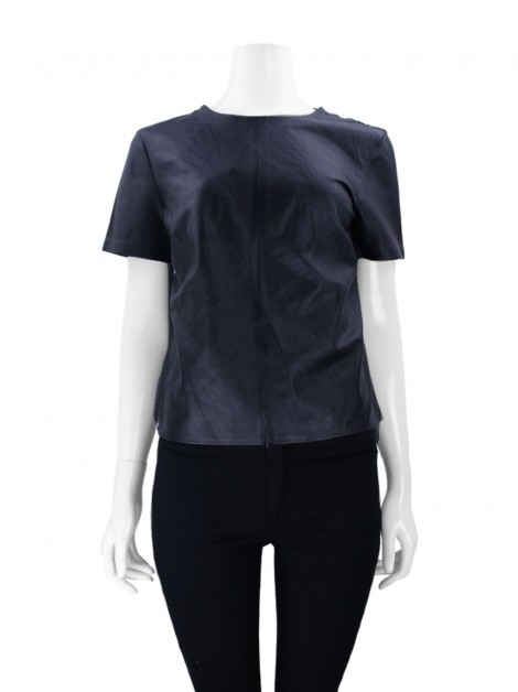 Blusa Mayara Sansana Couro Preto