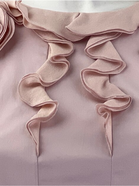 Vestido Paule Ka Plissado Rosa Bebê