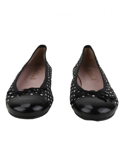 Sapatilha Pretty Ballerinas Rosario Polka-Dot Preta