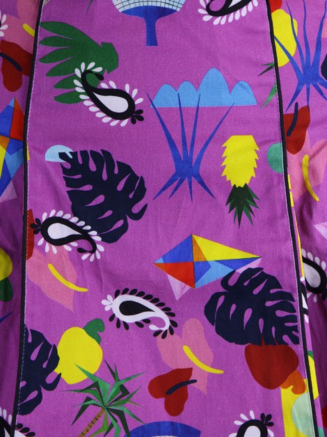 Saia Isolda Roxa Estampada