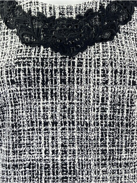 Vestido Karl Lagerfeld Knit Rendado P&B