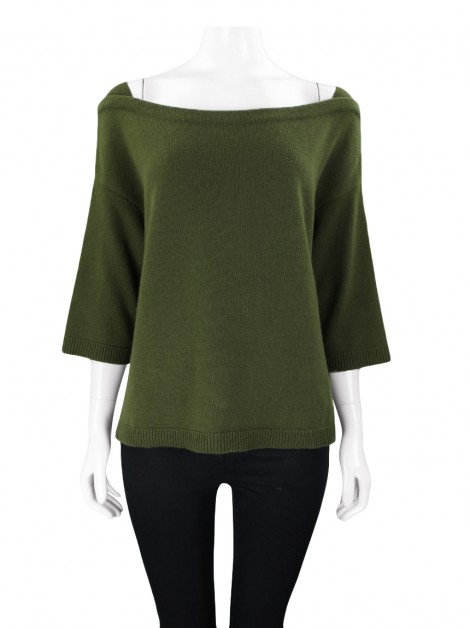 Blusa Valentino Tricô Verde Militar
