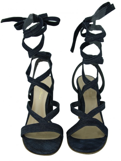 Sandália Gianvito Rossi Amarração Denim