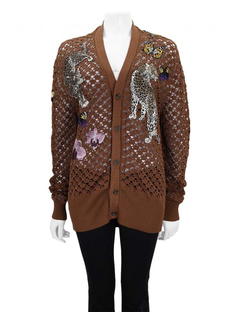 Casaco Dolce & Gabbana Cardigã Crochê Patches Marrom