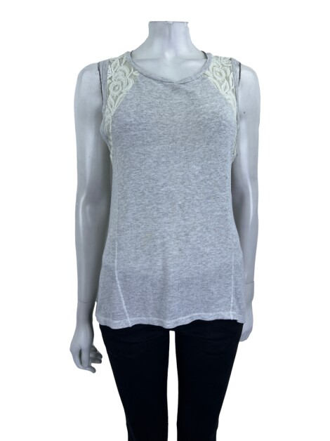 Blusa Mixed Renda Mescla Cinza