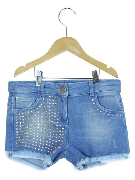 Shorts Miss Grant Jeans Azul Claro Infantil