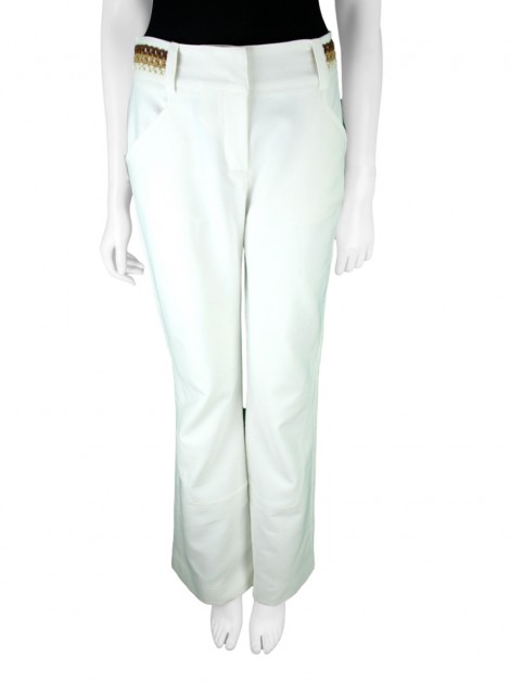 Calça Letage Flare Tecido Branco