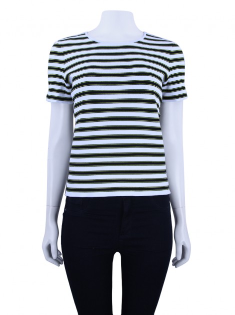 Blusa A.L.C Malha Listrada Branca