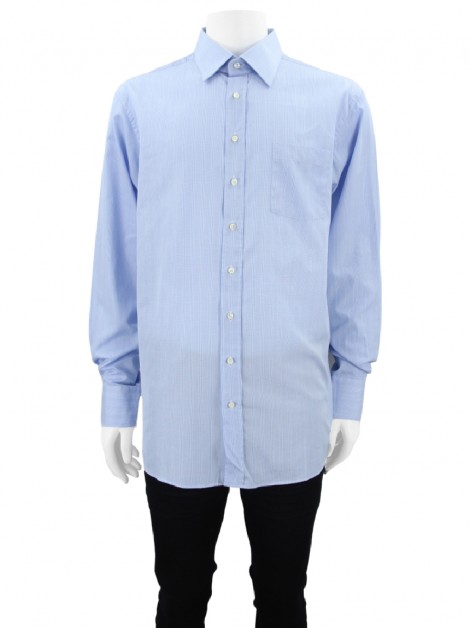 Camisa Artigiano A Misura Tecido Xadrez Azul Masculina