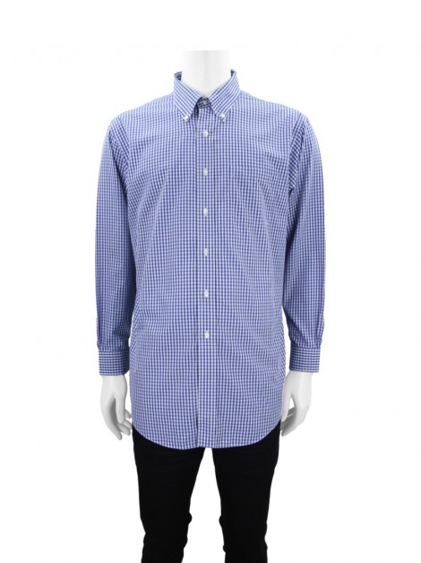 Camisa Brooks Brothers Tecido Xadrez Azul Masculino