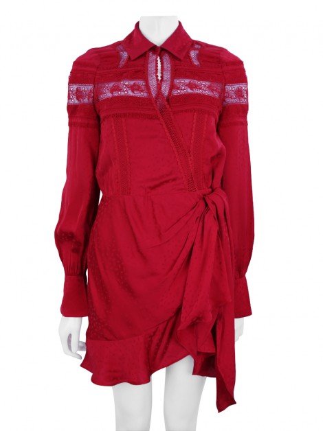 Vestido Self-Portrait Wrap Vermelho