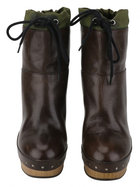 Bota Marni Couro Marrom