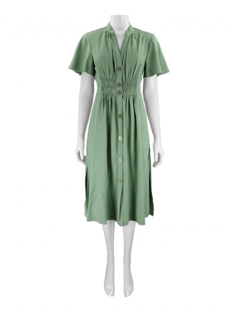 Vestido Maria Cabaleiro Tecido Verde Claro