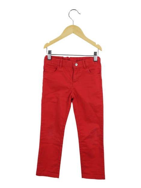 Calça Petit Bateau Jeans Vermelho Infantil