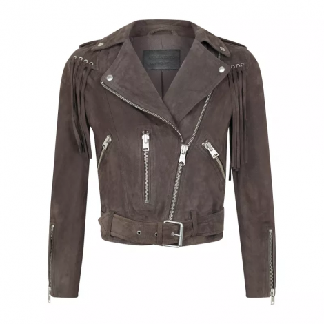 Jaqueta All Saints Spitalfields Franjas Bege