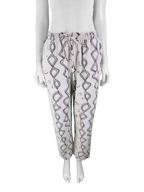 Calça Acolá Linho Estampada Off-White