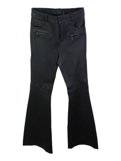 Calça Clé Flare Couro Preto