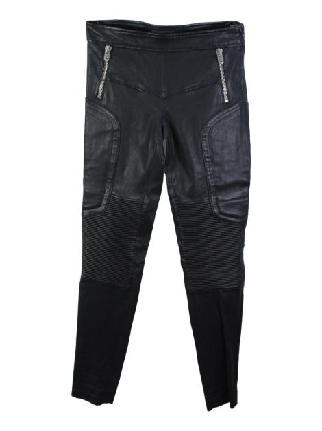 Calça Joseph Couro Texturizado Preto