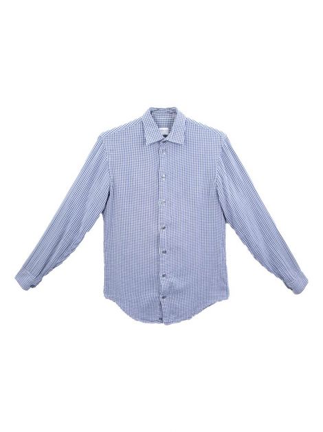 Camisa Armani Collezioni Xadrez Azul