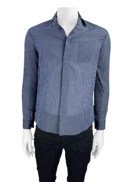 00s archive GIORGIO ARMANI ドッキング シャツ camisa-giorgio-armani-listras-