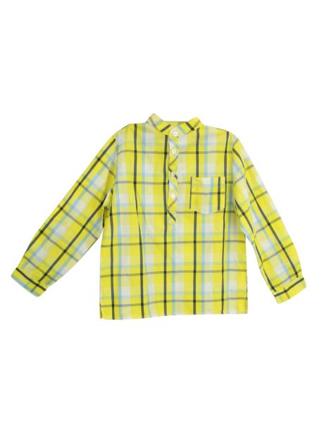 Camisa Mixed Xadrez Amarela Infantil