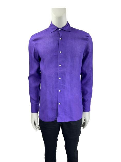 Collant Metálico Brilhante Mvefward - Gola Rolê - Nylon E Elastano - Roxo Medium