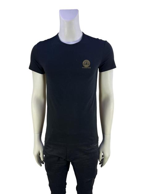 Camiseta Versace Logo Preta LTA456 Original Etiqueta Única